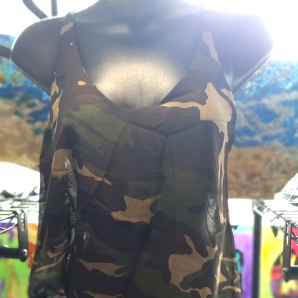 MediumvSheer camouflage intimate tank top